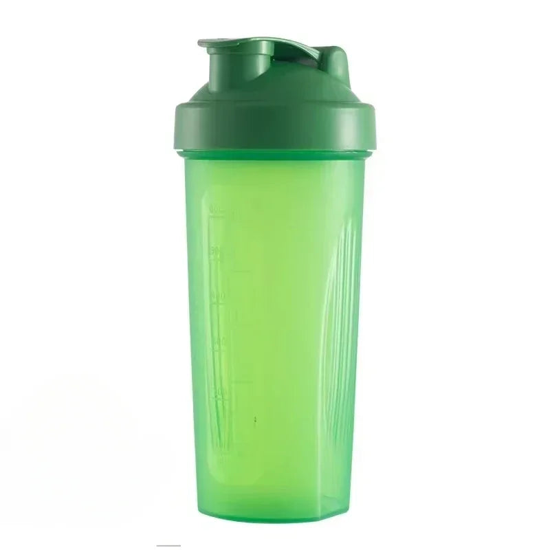 New 600ml Protein Powder Shaker Bottle Leak Proof Water Bottle for Gym Fitness Training Sport Shaker Mixing Cup with Scale Zpaxo green