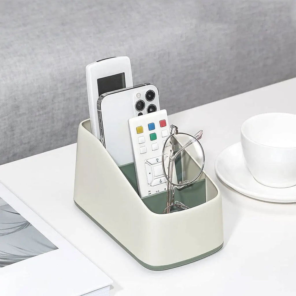 4-Slot Desktop Remote Control & Phone Organizer Box Desktop Storage Organizer Zpaxo