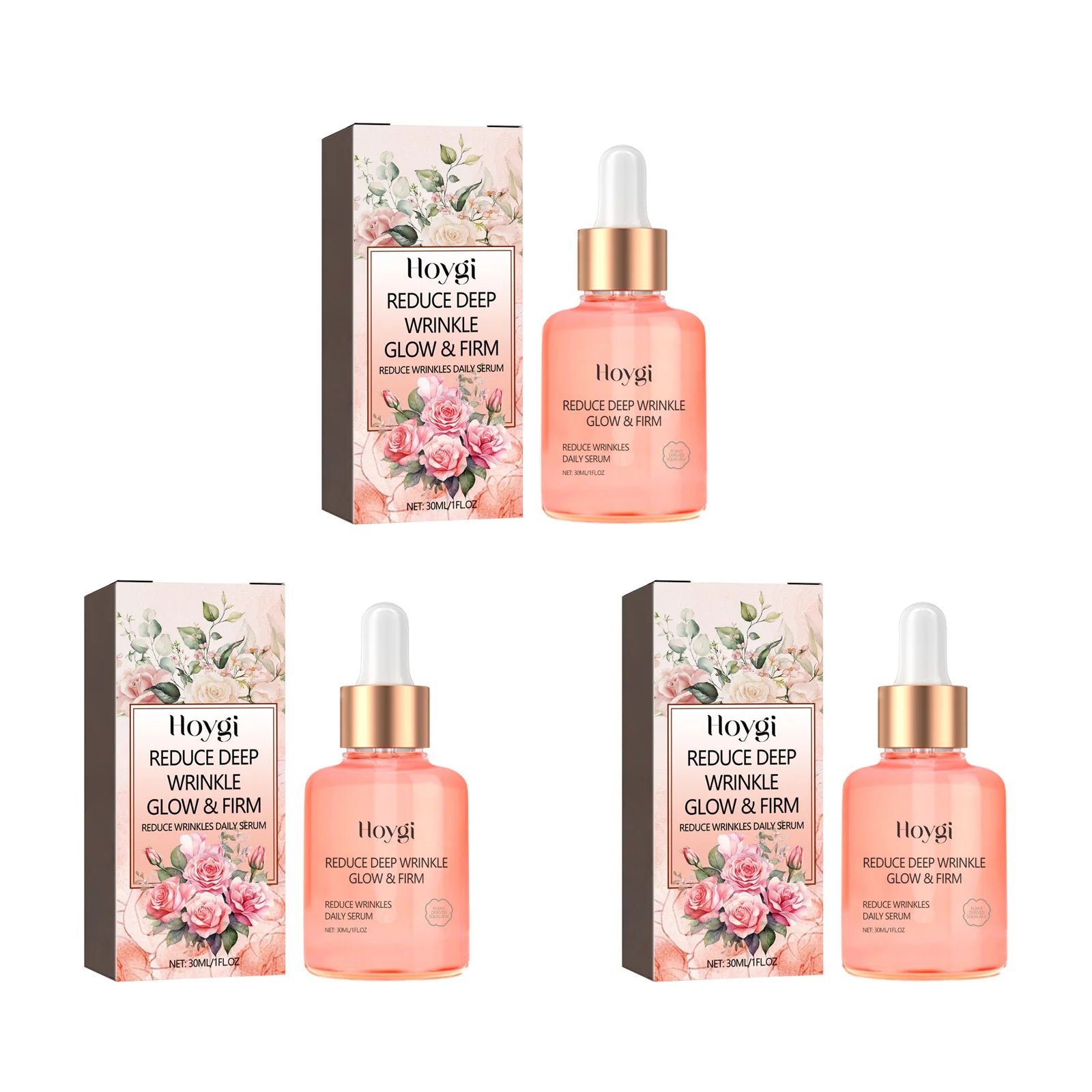 Hoygi Rose Vitamin C Serum – Anti-Aging, Pores & Brightening Face Serum Zpaxo 3 x 30ml Boxed