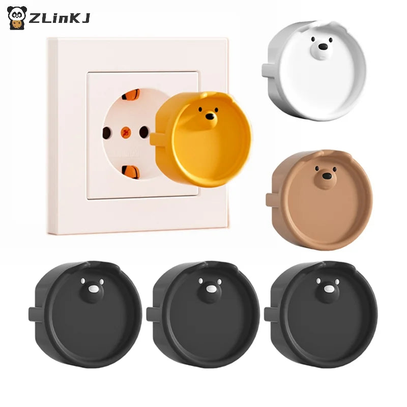▶5Pcs Baby Safety Protection Socket Protective Cover , Children Electric Shock Prevention Dust Protection Cover,Cartoon Design Zpaxo