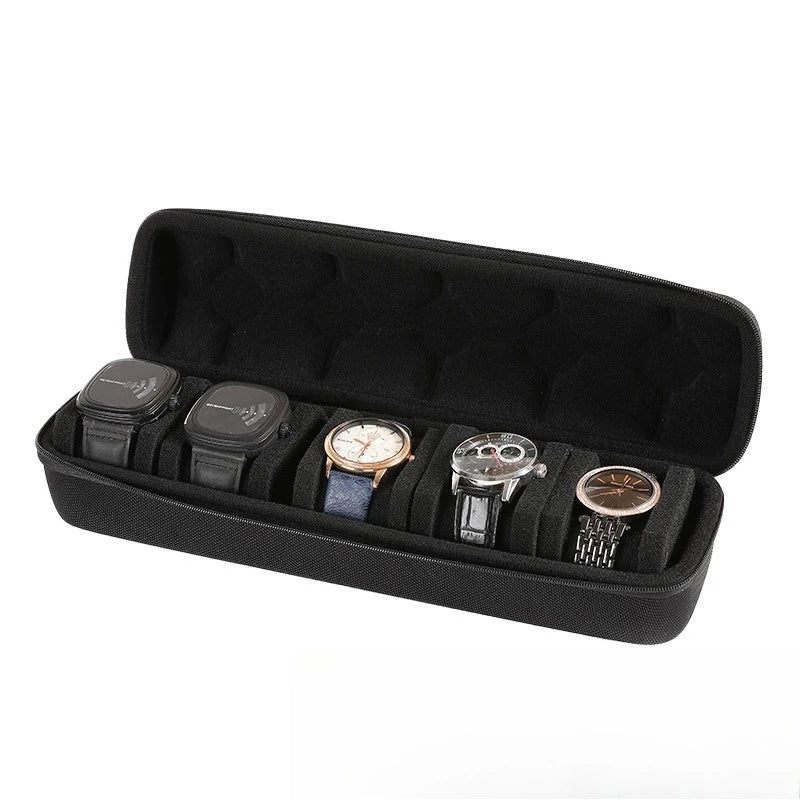 5-Slot Watch Travel Case – Portable Watch Box Organizer Watch Travel Case Zpaxo 5 Slot