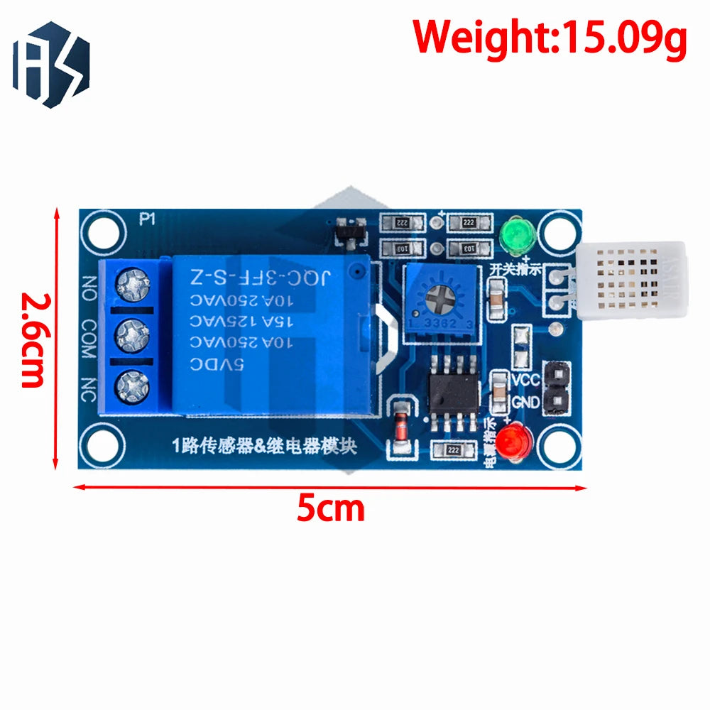 1-Channel HR202 Industrial Humidity Sensor Relay Module 5V 12V Dual Zpaxo
