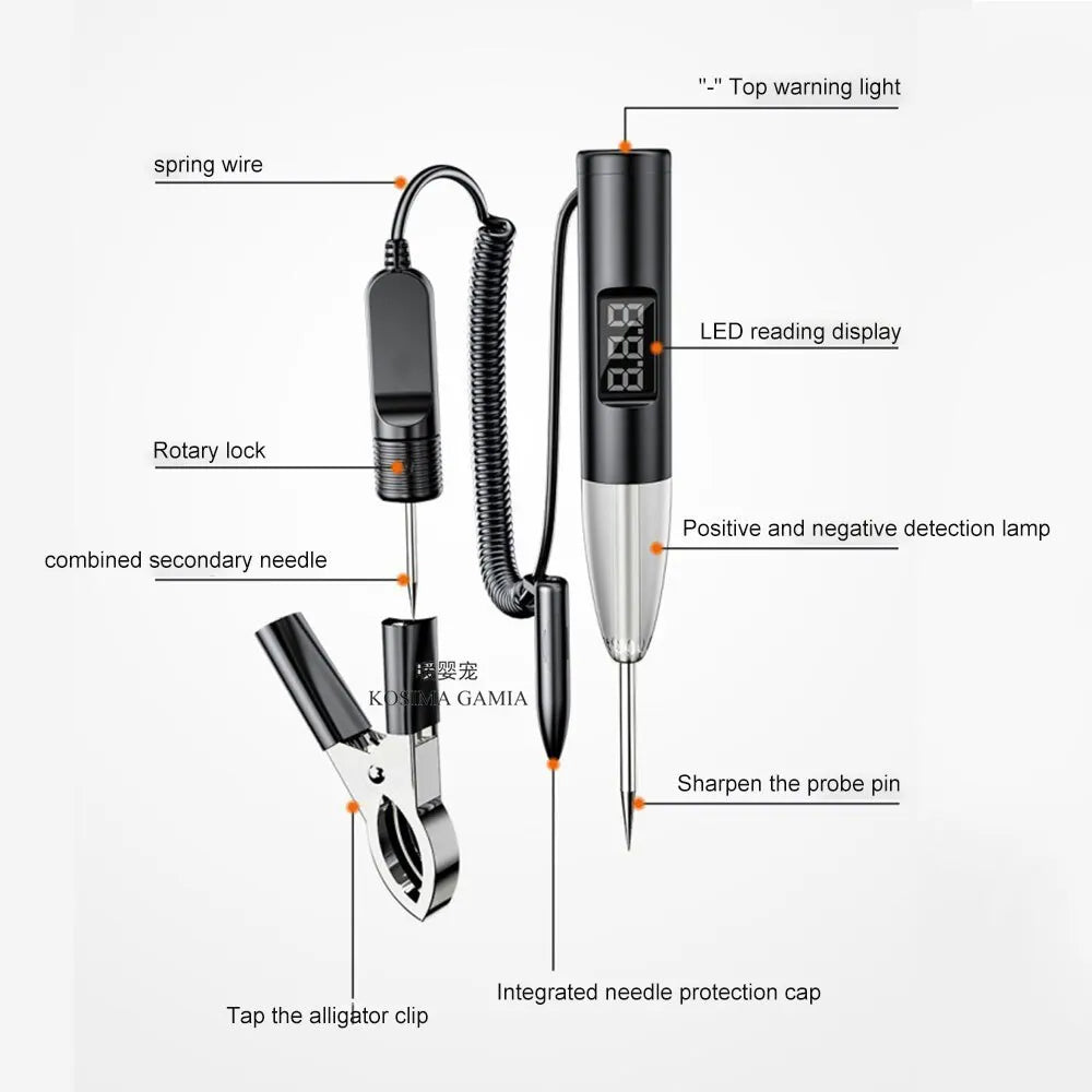 LED Digital Voltage Tester Pen – Car Circuit & Battery Diagnostic