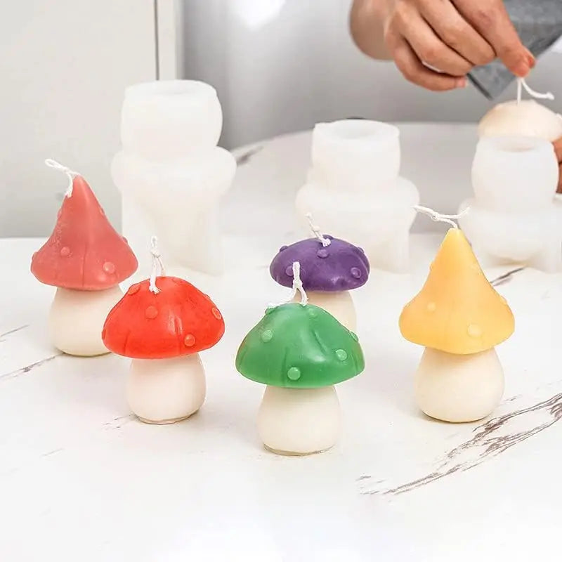 3D Mushroom Candle Silicone Mold DIY Aromatherapy Handmade Soap Craft Ornament Gypsum Plaster Wax Making Mold Home Decor Zpaxo