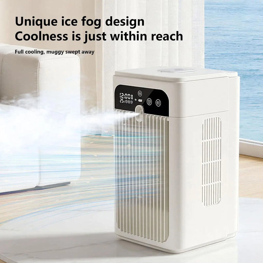 Portable Misting Fan Rechargeable 2-Speed Time Display Quiet Cooling Portable Air Conditioners Desk Fan For Bedroom Living Room Zpaxo