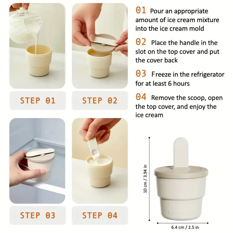 Summer Essentials: Silicone Ice Cream Cups - Bpa-Free, Freezer & Oven Safe Zpaxo