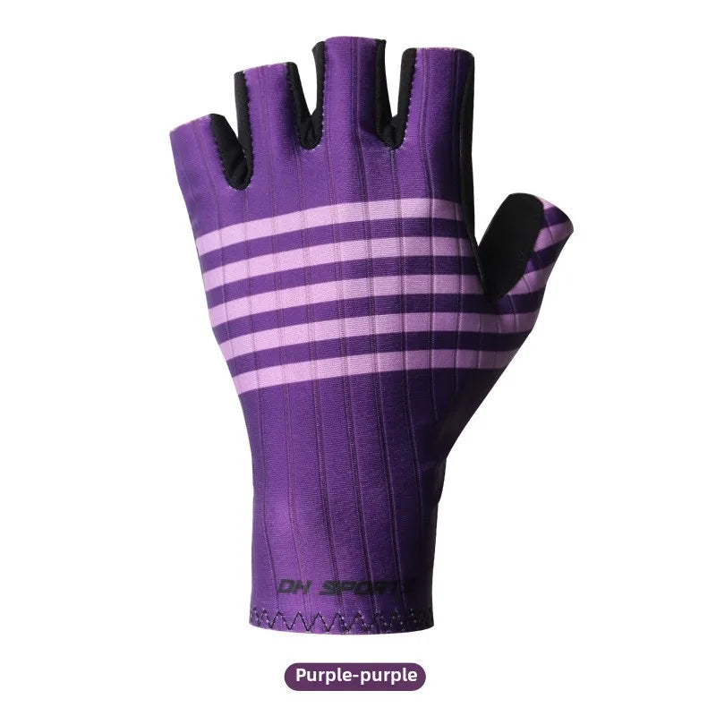 Cycling Gloves Half Finger Summer Style Bicycle Short Finger Gloves Breathable Fishing Fitness Outdoor Can Both Men and Women Zpaxo Purple Palm width8.5-9.5cm