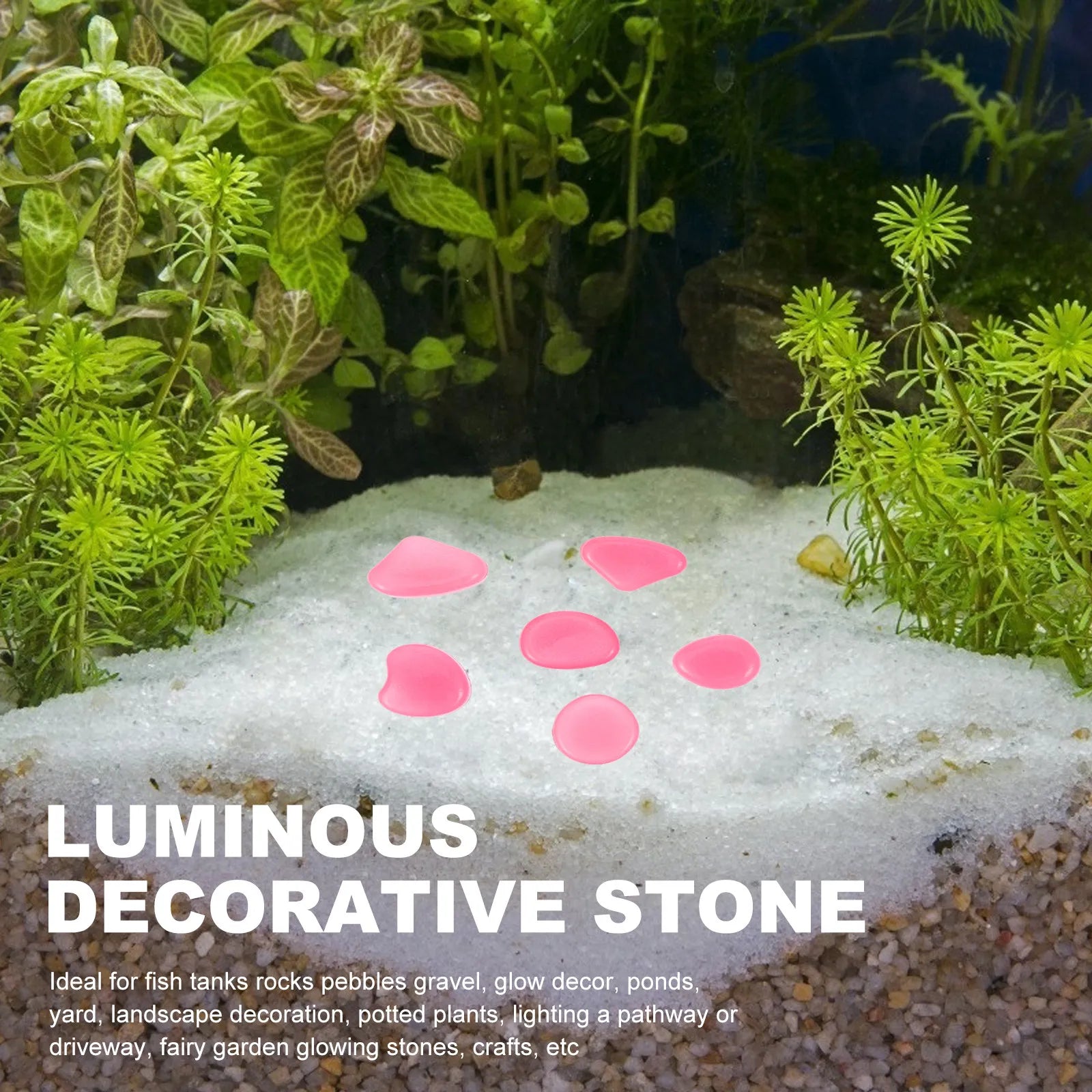 100Pcs Night Glow Luminous Garden Pebbles Rocks for Fairy Garden Potted Plants Walkway Driveway Fish Tank Decor Luminous Zpaxo
