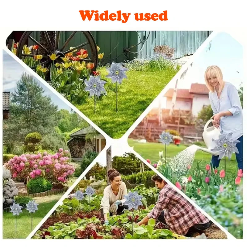Rotating Laser Bird Repellent Windmill Reflective Pinwheels Anti