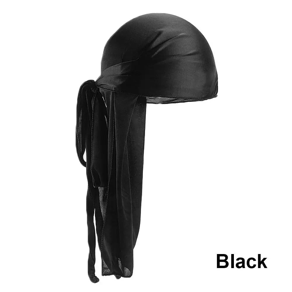 Fashion Adjustable Pre-tied Headwrap Chemo Cap Pirate Hat Bandana Zpaxo black