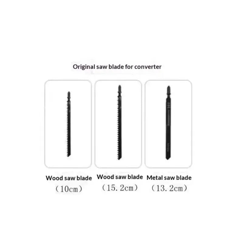 1 Set Power Tool For Wood PVC Steel Pipe Cutting Reciprocating Saw Adapter Electric Drill Modified Electric JigSaw Curve Saw Zpaxo 3pcs saw blade