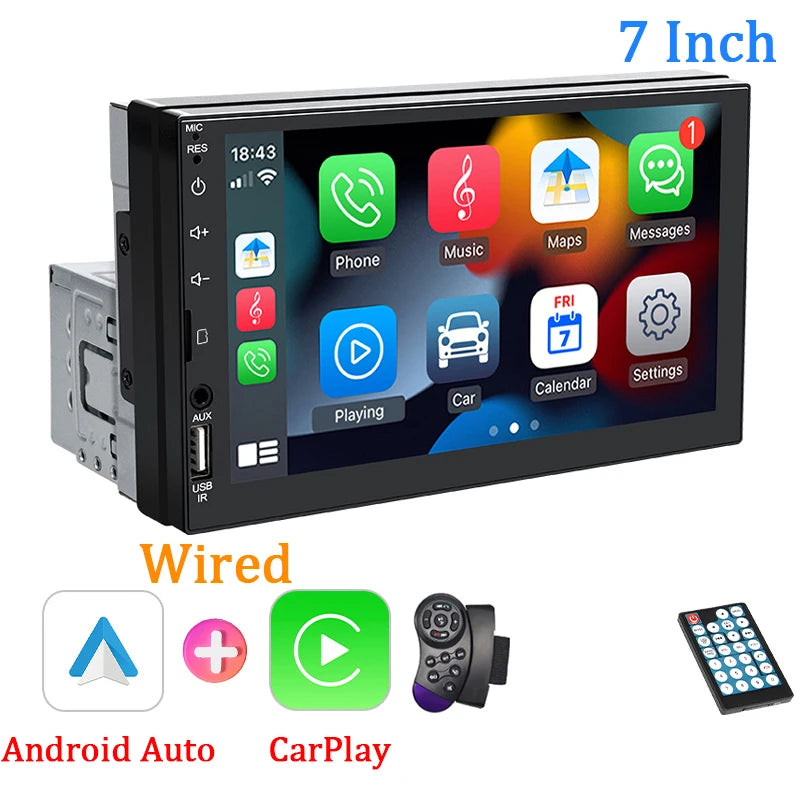 HIPPCRON Car MP5 Radio HD Display Screen Wired Carplay Android Auto Zpaxo with control
