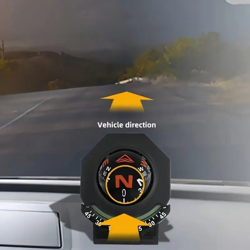 2-in-1 Car Dashboard Compass & Slope Meter | Foldable Ball Compass