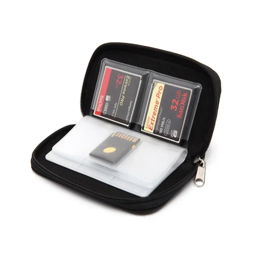 1 Game Memory Card Storage Bag Carrying Case Holder CF SD Micro SDHC Zpaxo black