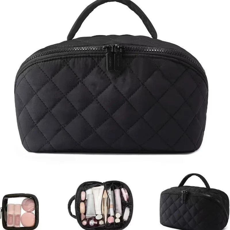 New Large Capacity Portable Makeup Bag, Makeup Brush Storage Bag, Leak-Proof High-end Travel Grooming Toiletry Organizer Bag Zpaxo