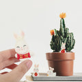 Mini Rabbit Ornaments Resin Small Cute Bunny Decor Cake Cupcake