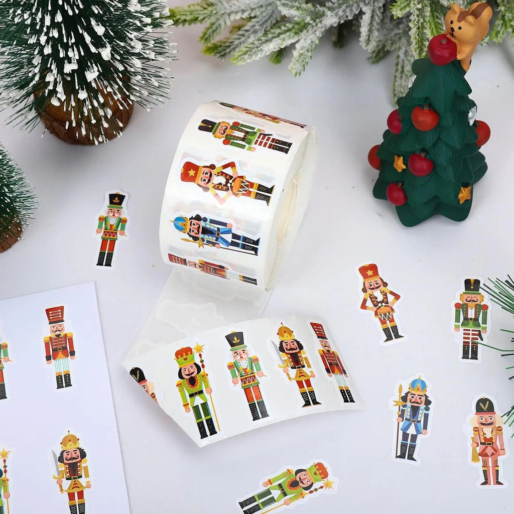 Christmas Stickers Bulk Nutcracker Paper Decals Scrapbook Journal