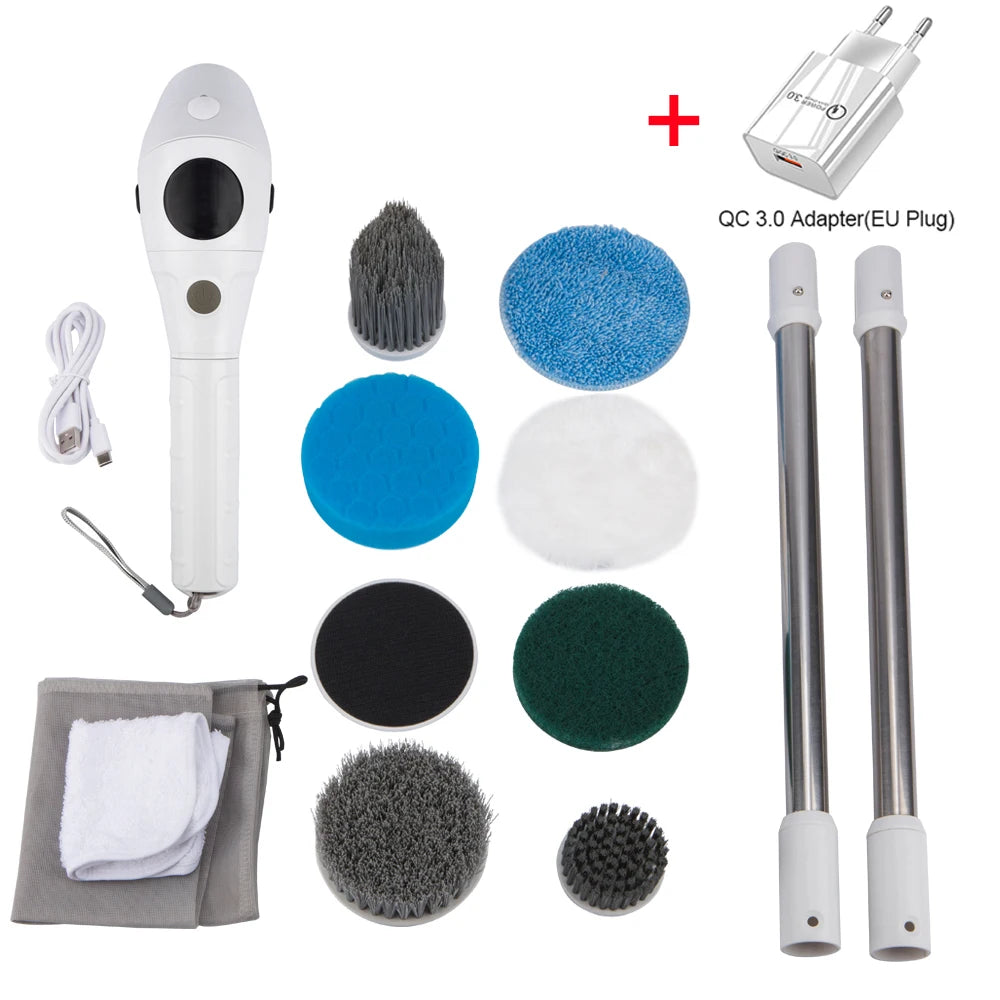 Electric Cleaning Brush 1 Multifunctional Household Wireless Zpaxo White EU Plug