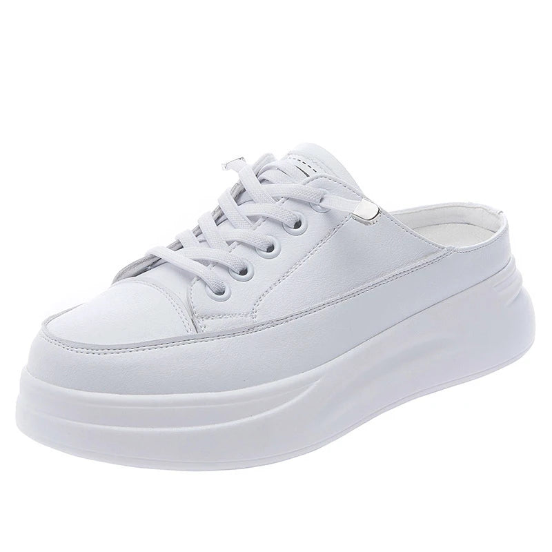 White Platform Mule Sneakers Slip Backless Thick Sole Height Zpaxo White 39 China Mainland