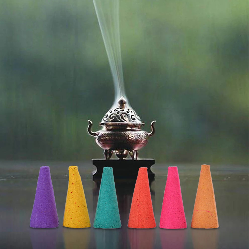 600- Odor Remover Incense Colorful Scented Cones Relief Fragrance Zpaxo