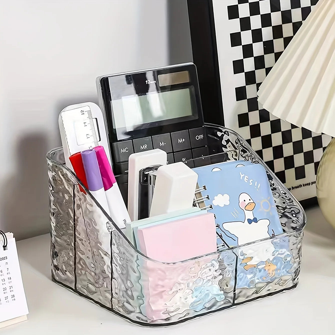 4-Compartment Clear Acrylic Makeup & Desk Organizer Storage Box Acrylic Desk Organizer Zpaxo