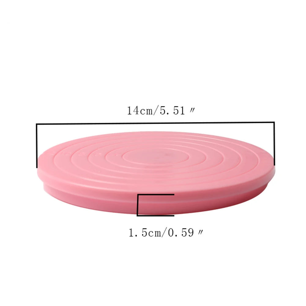 Mini Cake Turntable 360 Degree Revolving Cookie Fondant Platform Turntable Cake Decorating Baking Accessories Zpaxo Pink