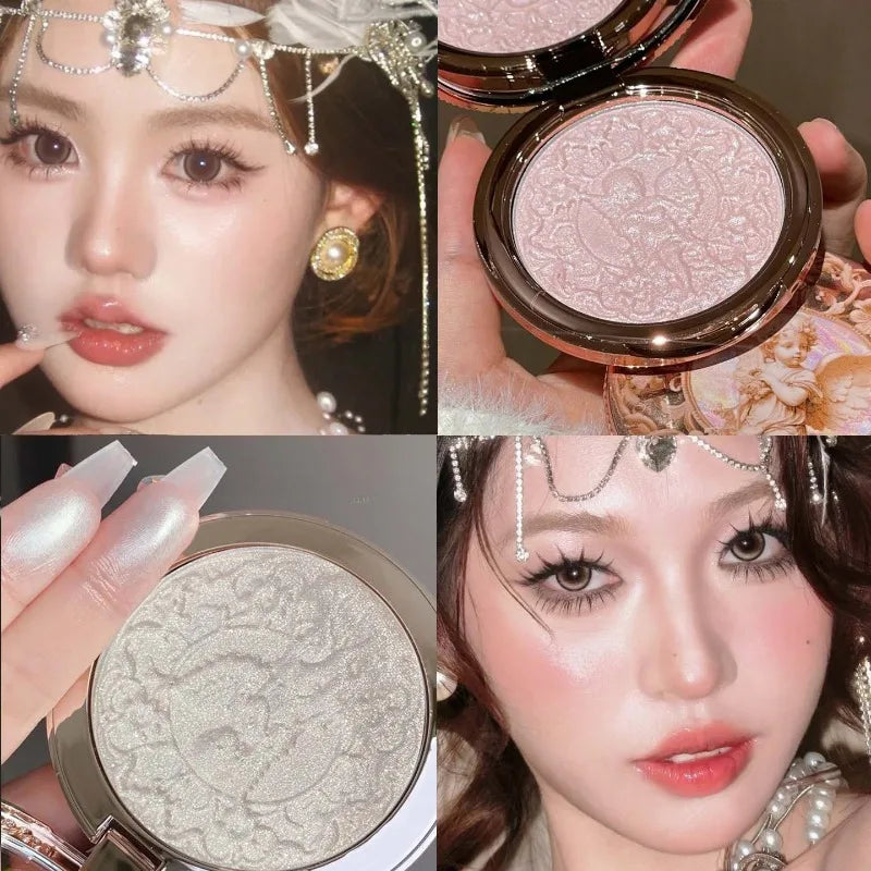Gloss Diamond Highlighter Palette Angel Embossed Pearlescent