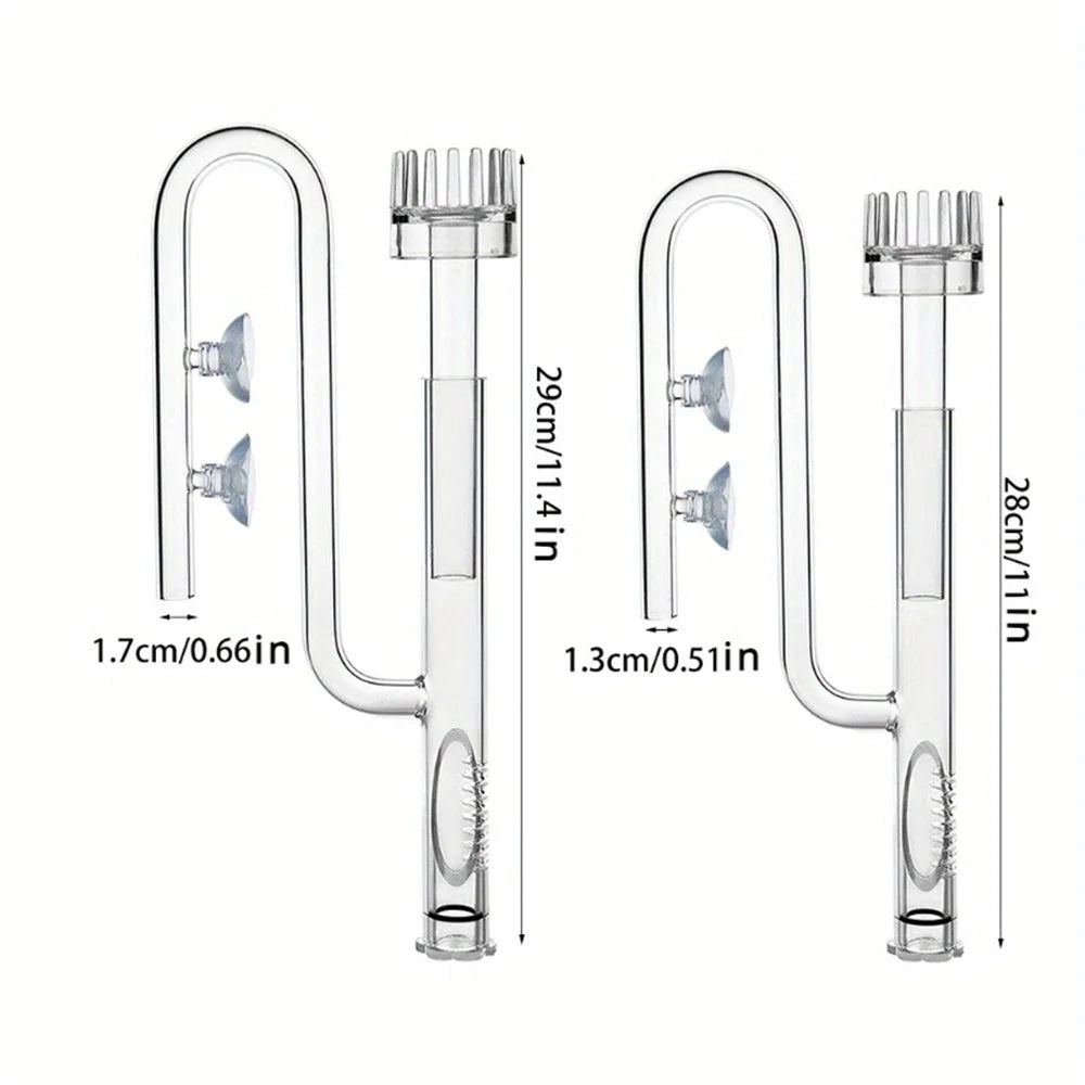 Aquarium Water Pump Inlet Tube Glass Pipe Inflow Surface Skimmer Fish