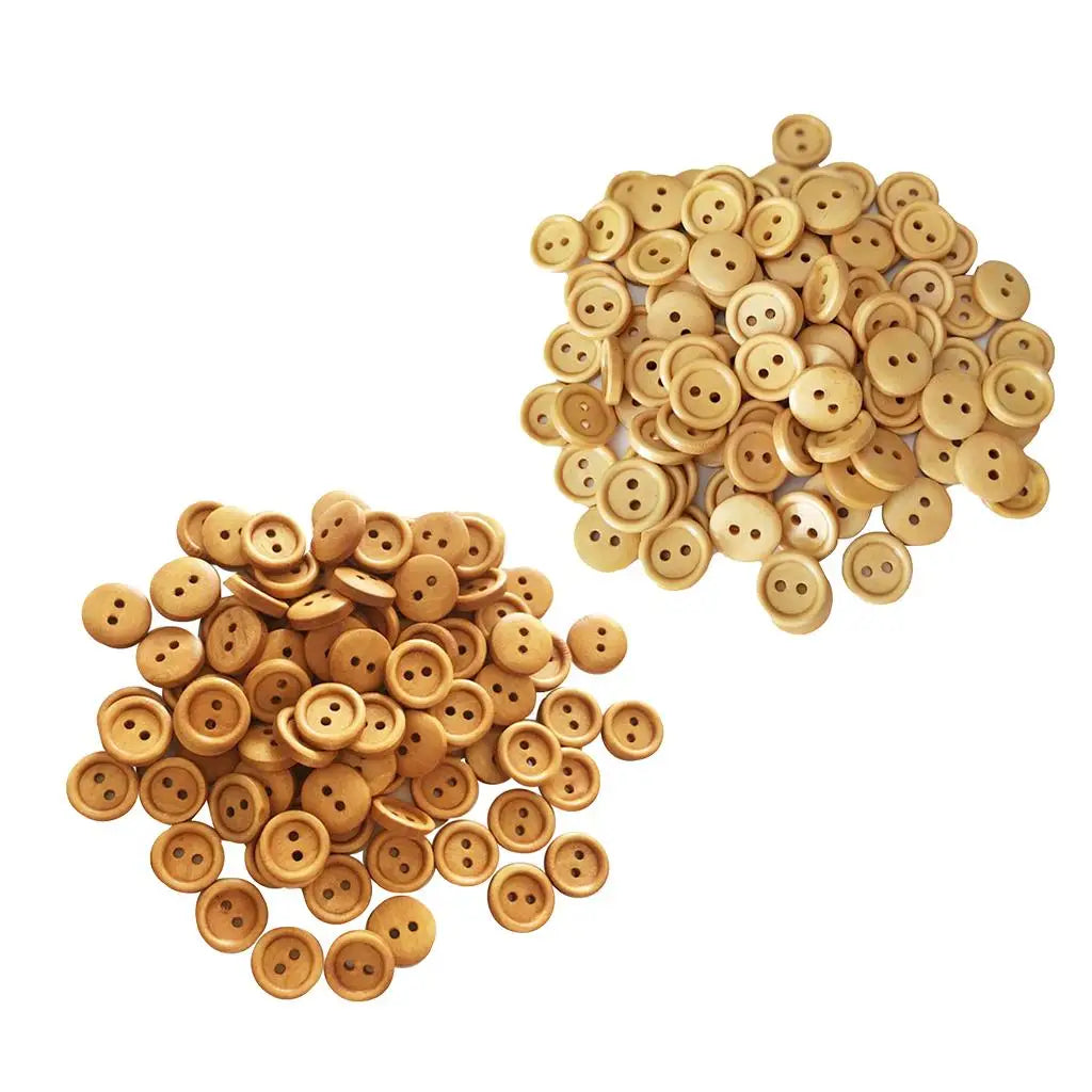 Wood Buttons 13mm 15mm Round Sewing Decorative Buttons for Needlework Clothes and Baby Craft Embellishments DIY Supplies Zpaxo