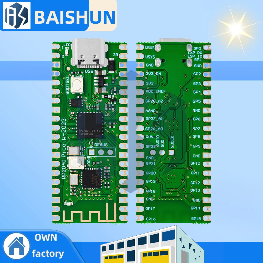 RP2040 Raspberry Pi Pico W Board Wifi Micro Dual-core 264KB ARM Zpaxo rRP2040 2.4G