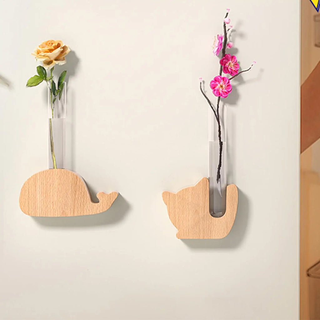 Vase Fridge Magnets Magnetic Small Wooden Home Decor Flower Wall Door