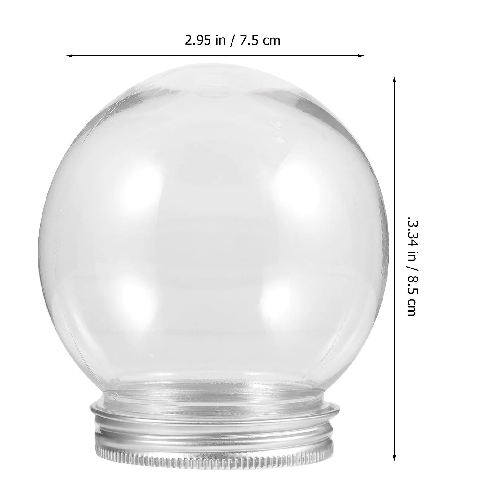 Clear Plastic Snow Globes Round Ball Lightweight DIY Empty Water Zpaxo Silver