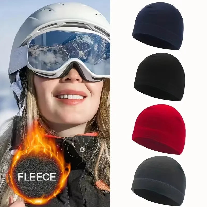 Windproof Fleece Beanie Hat – Unisex Skiing & Cycling Cap
