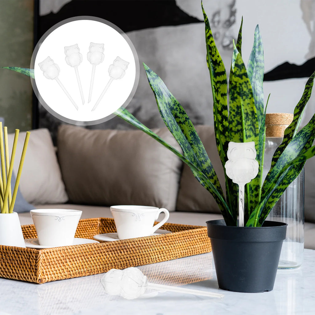 4Pcs Owl Shape Automatic Watering Device for Plants PVC Self Watering Bulb Garden Patio Lawn Houseplant Hanging Plant Irrigation Zpaxo