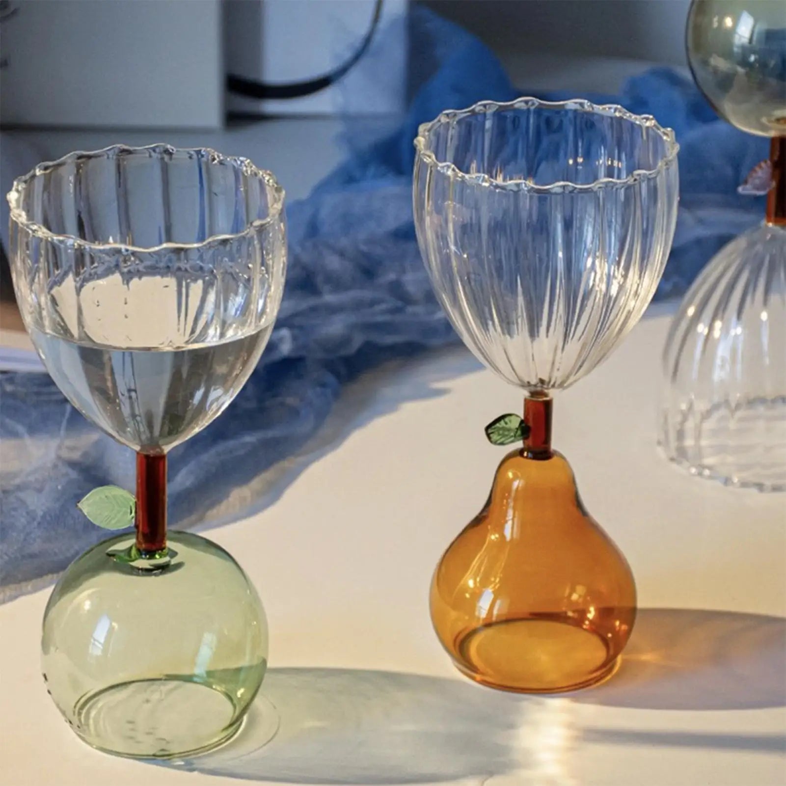 Cocktail Glasses Champagne Stem Cup Aesthetic Fruit Base Tall Kitchen