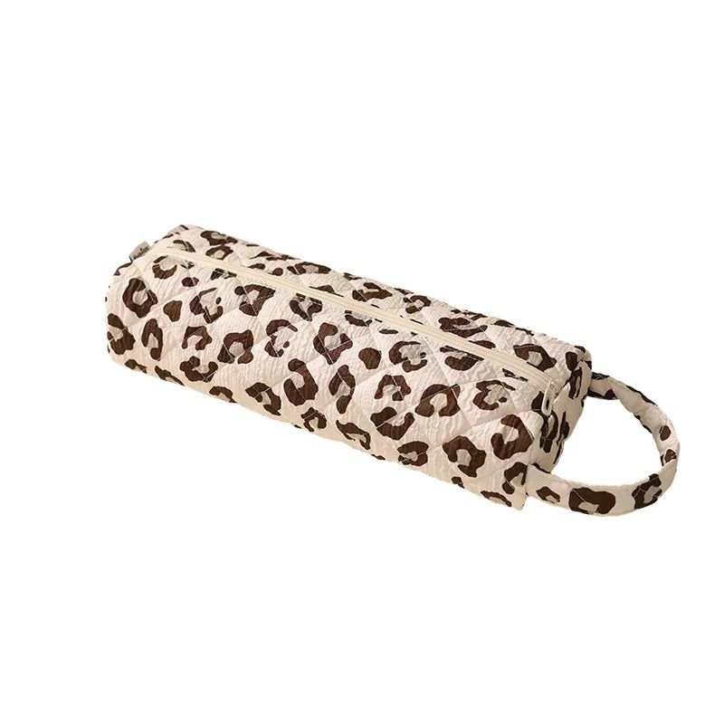 New Travel Hair Dryer Storage Bag with Handle Dustproof Curler Storage Bag Large Capacity Soft Quilting Cotton Hair Organizer Zpaxo leopard print