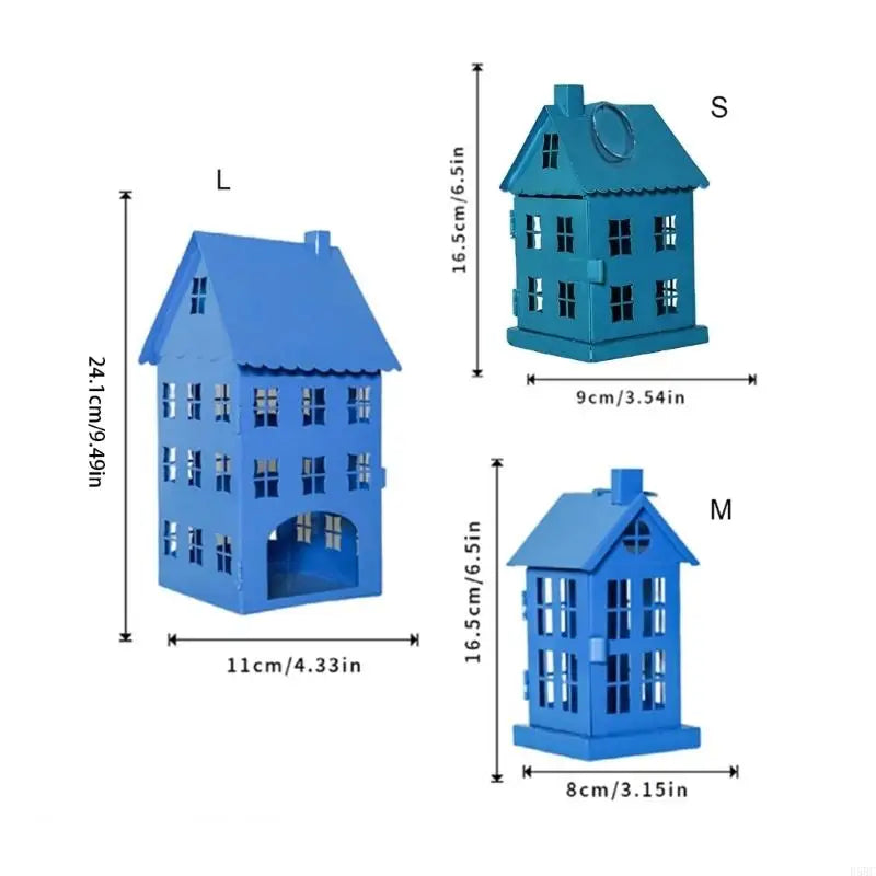 Iron House Hanging Holder Tealight Ornament Decors