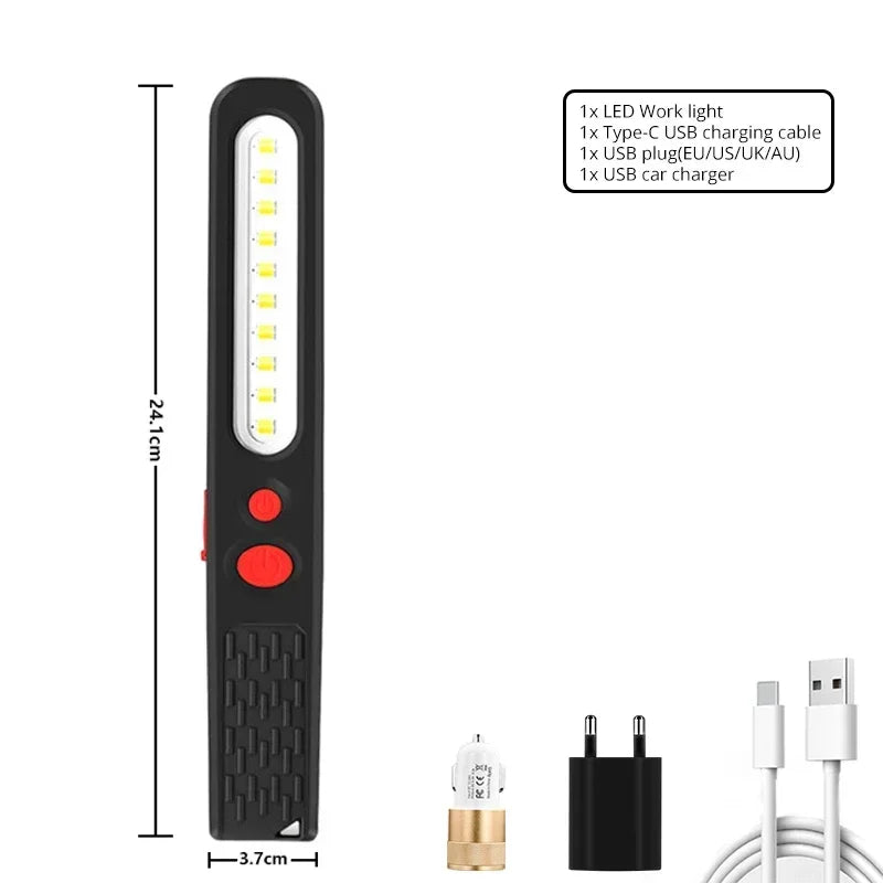POCKETMAN COB LED Work Light – Magnetic USB Rechargeable Torch