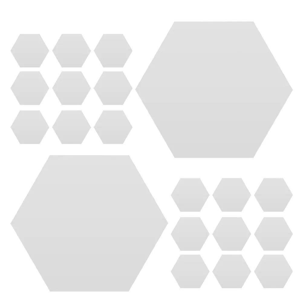Acrylic Mirror Sticker Self Adhesive Wall Hexagonal Design Bathroom