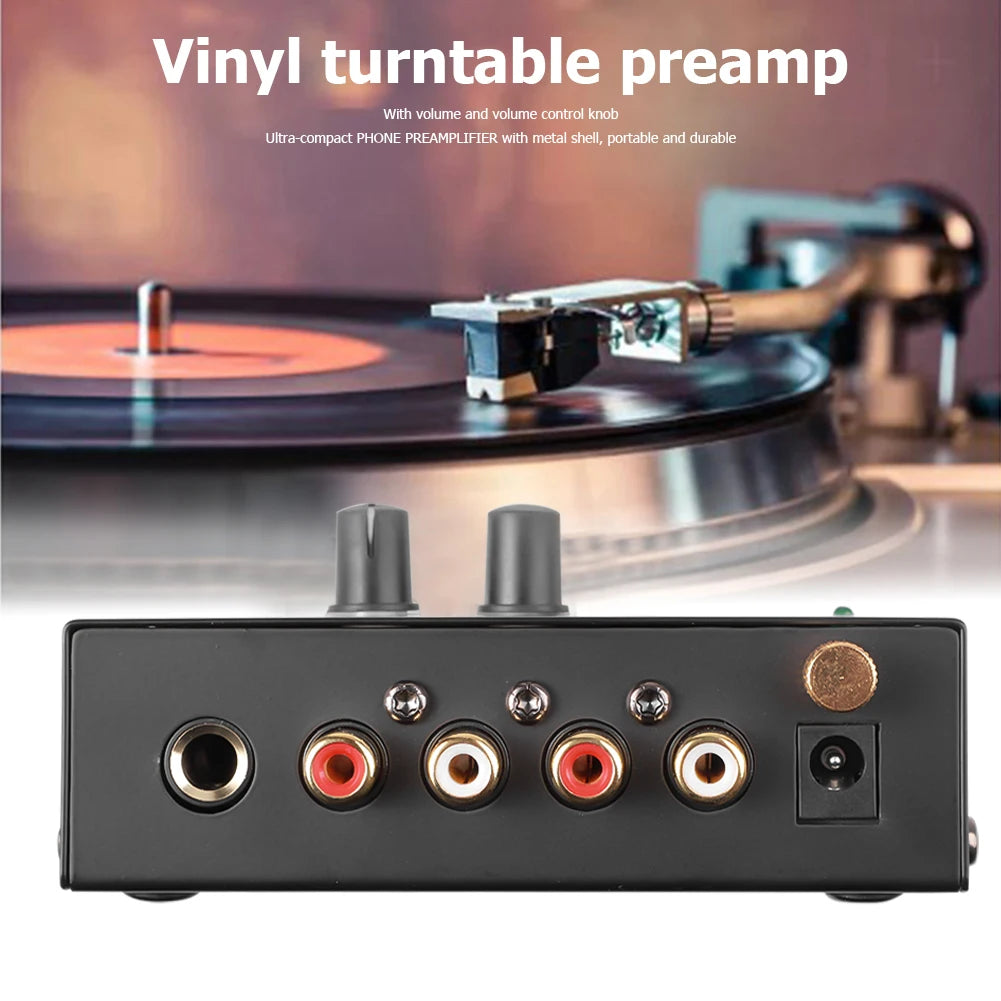 Ultra-compact Phono Preamp Pre Amp Preamplifier Level Volume Control