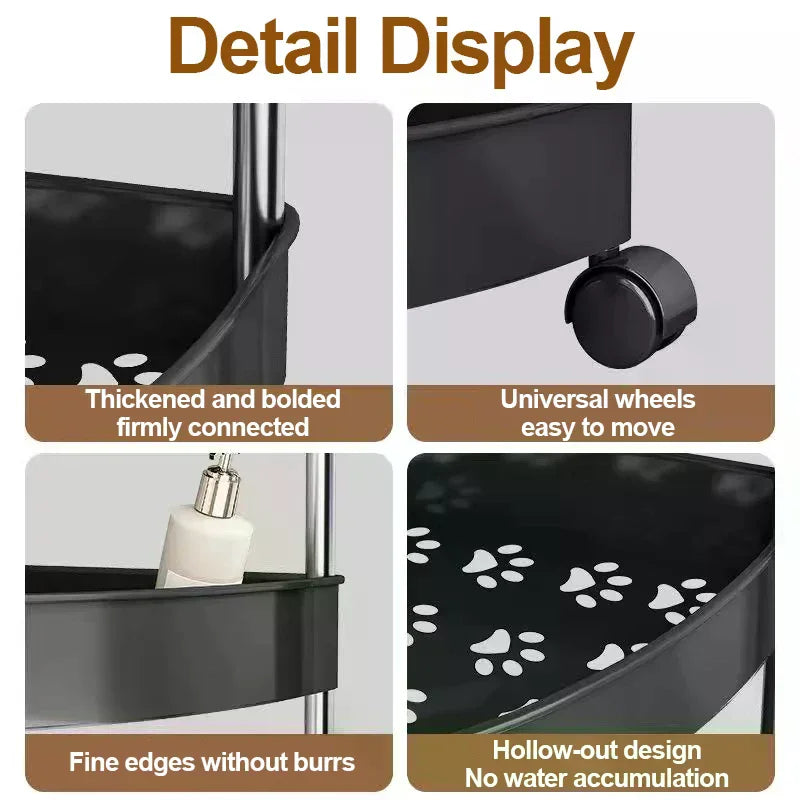 Bedroom Toiletries Storage Rack Stainless Steel 2/3/4/5 Layers Home Organizer Rack Bathroom Corner Shelf With Wheel Zpaxo