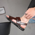 Mens Leather Summer Sandals Breathable Beach Shoes Soft Bottom Casual Zpaxo 117 Brown 40 China Mainland