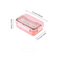 Bento box with cutlery, large capacity plastic lunch box, large capacity all-in-one sealed lunch box, suitable for school and of Zpaxo pink 3 1|1450ml