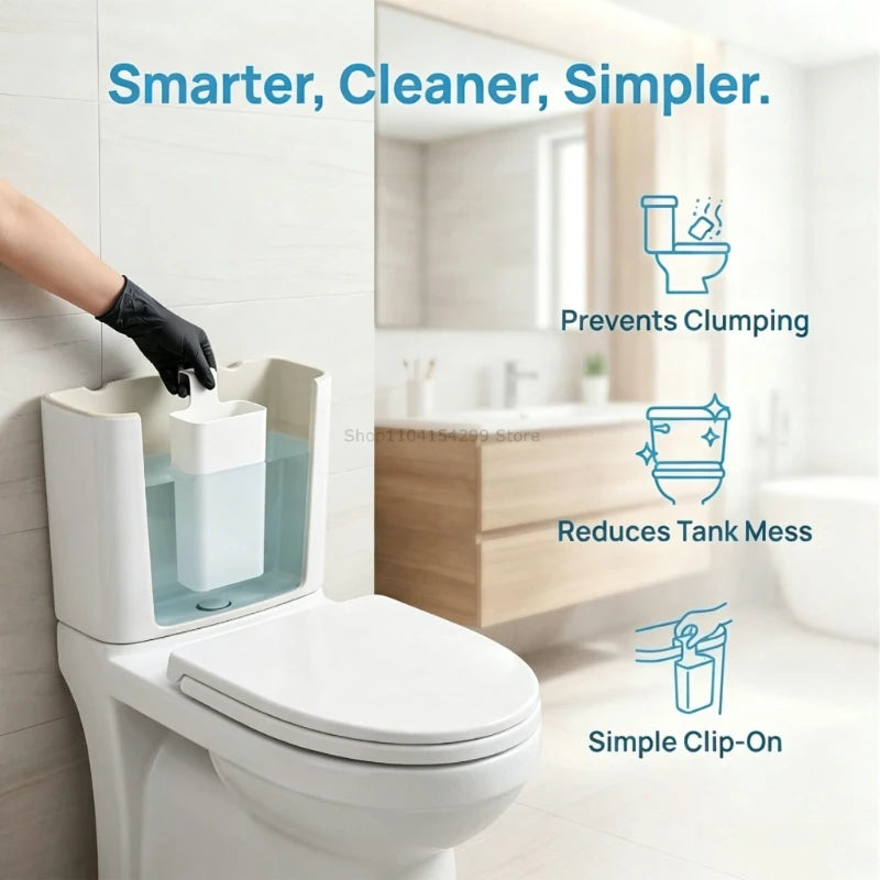 Toilet Bowl Cleaner Buffer Box,Toilet Solid Dispenser-Tank Replacement Part,Hanging Slow-Release Dispenser,Extends Cleaning Time Zpaxo