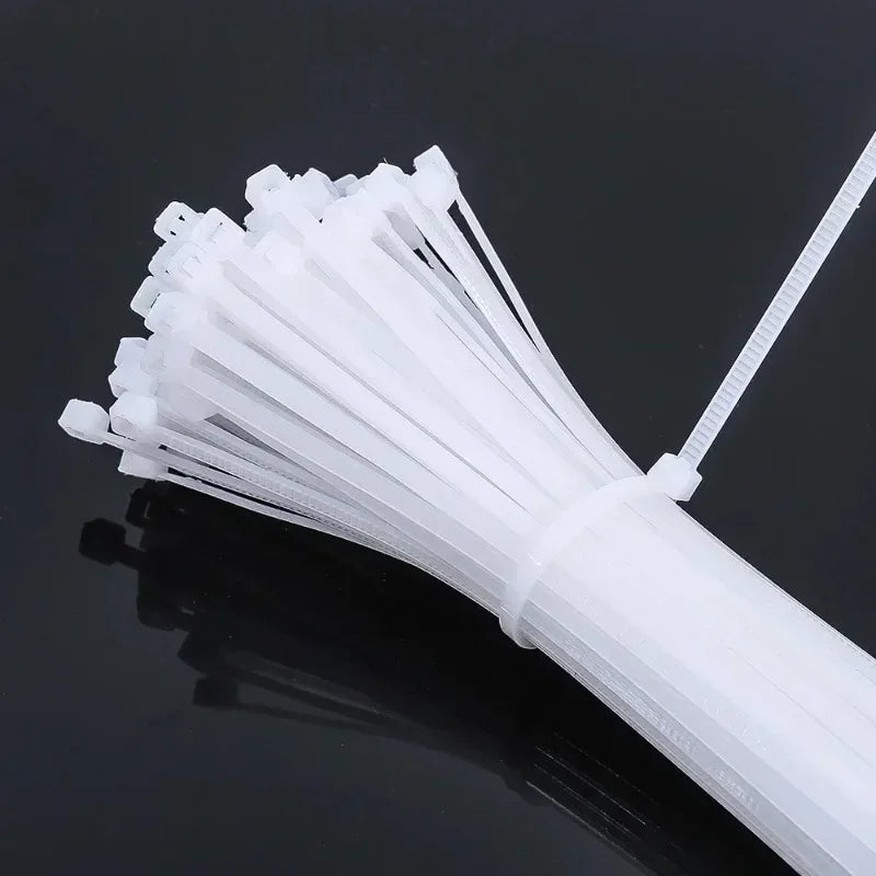 200/100Pcs Nylon Cable Ties Adjustable Self-locking Cord Ties Straps Fastening Loop Reusable Plastic Wire Ties For Home Office Zpaxo