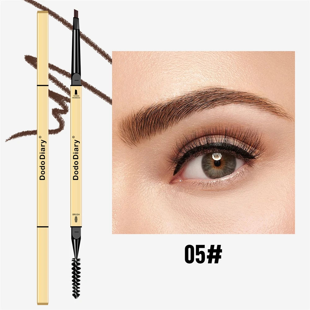 1 Small Gold Bar Double-ended Eyebrow Pencil 3D Shape Long-lasting Zpaxo 05 Dark Brown
