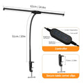 Home LED Eye-Caring Architect Desk Lamp No Flicker Flexible Gooseneck Dimmable Office PC Screen USB Table Light for Reading Work Zpaxo 2-Head USB