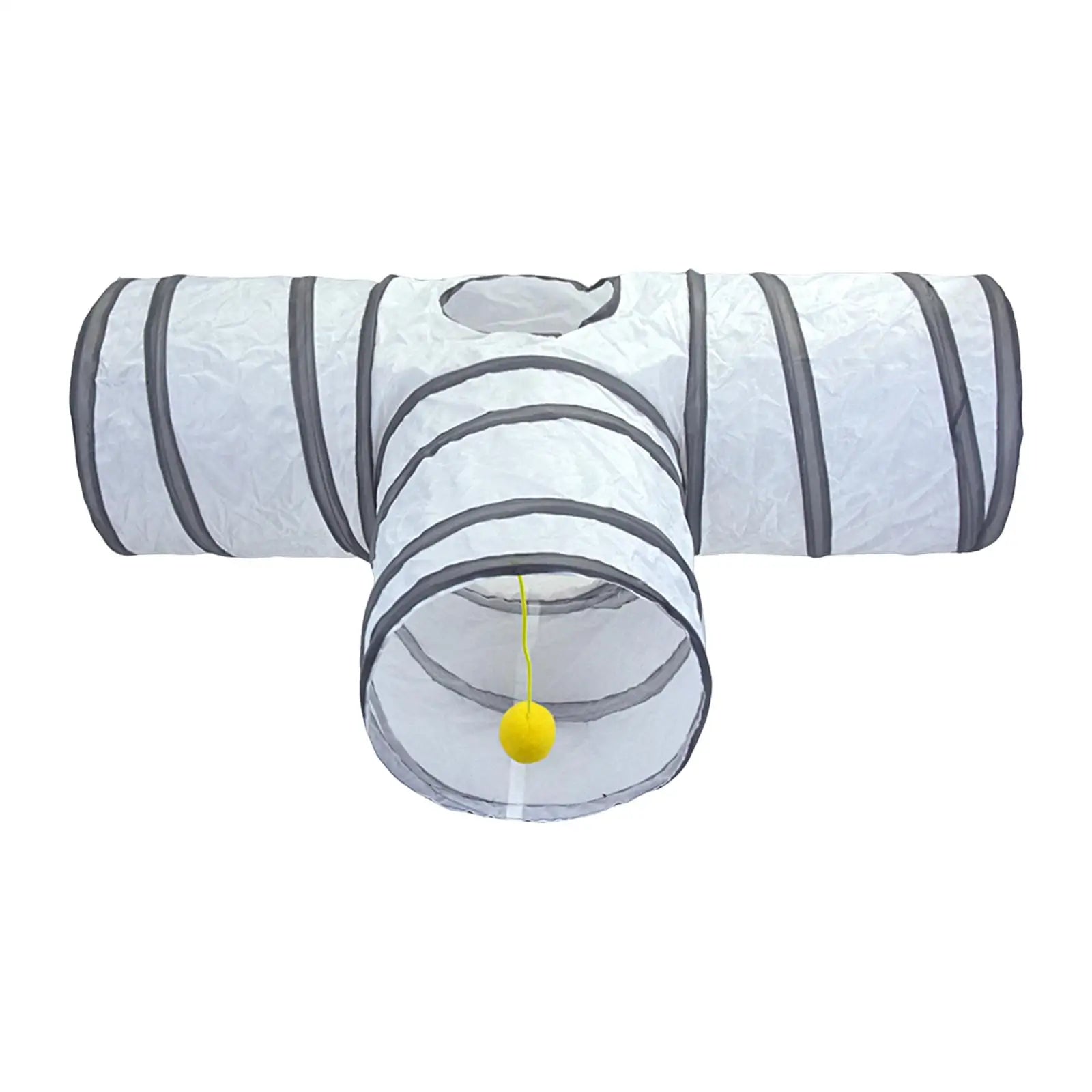 Collapsible Cat Tunnel Tube T Shape Agility Play Durable Scratch Resistant Kitty Toys for Rabbit Bunny Cats Ferrets Training Zpaxo