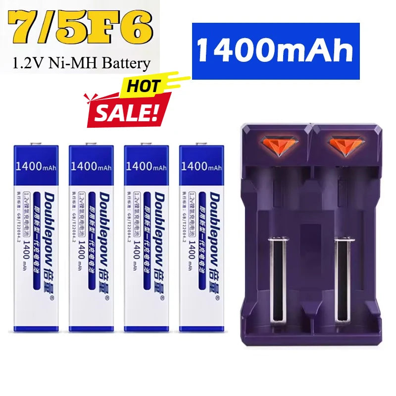 Gumball Gum Stick Battery 1.2V Ni-MH Rechargeable Batteries 1400mAh Ni Mh 7/5 F6 for Walkman Portable CD MD Player UK201 Charger Zpaxo