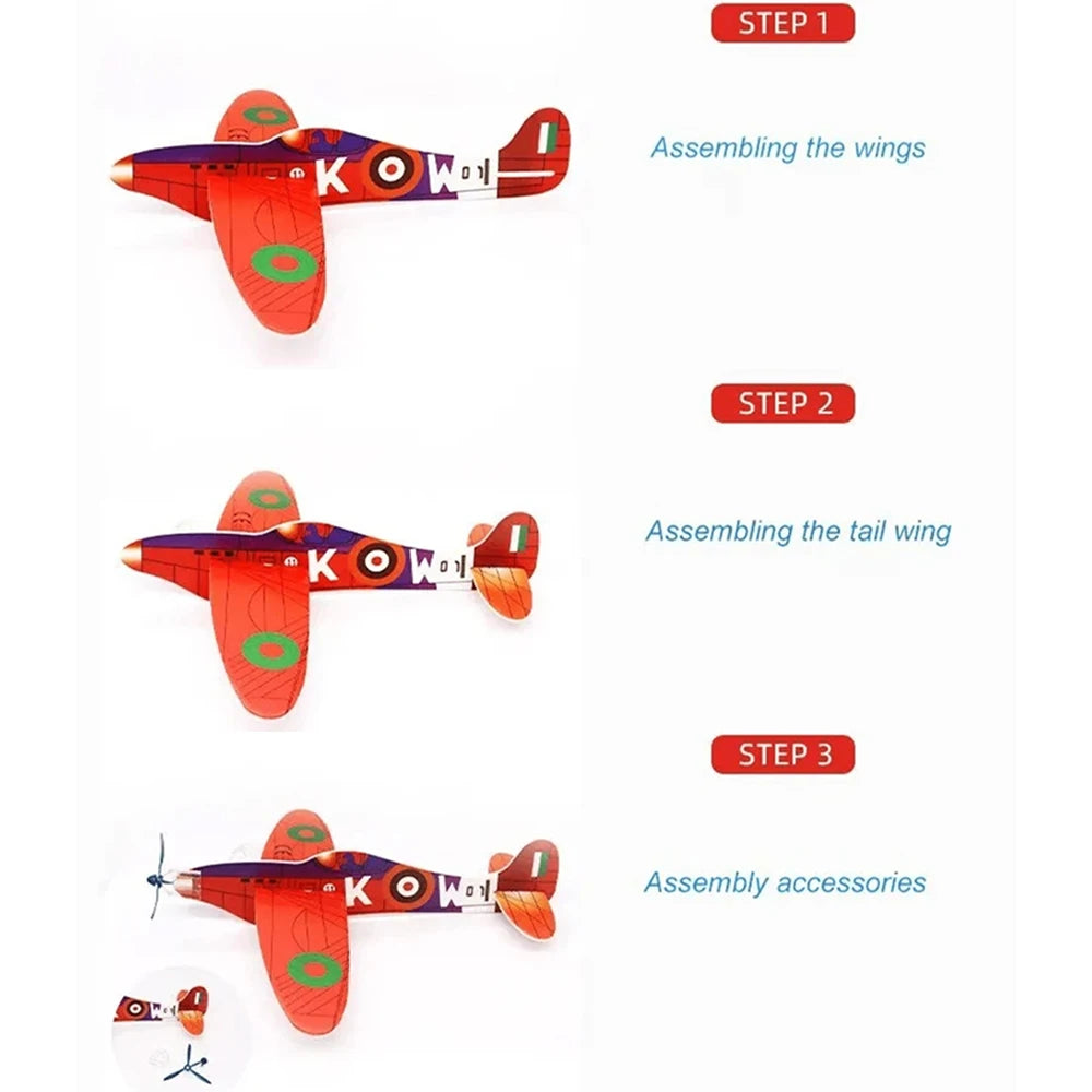 12Pcs Foam Airplane Toy Glider Planes for Kids Party Favors Birthdays Gifts Prize Airplane Model Outdoor Flying Toys Zpaxo